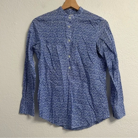 Madewell Floral Print Button-Down Shirt | XS | 100% Cotton | Blue & White - Picture 1 of 6